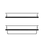 ZGO Floating Shelves for Wall Set of 2, Wall Mounted Storage Shelves with Black Metal Frame and Towel Rack for Bathroom, Bedroom, Living Room, Kitchen, Office (Black) - Image 5