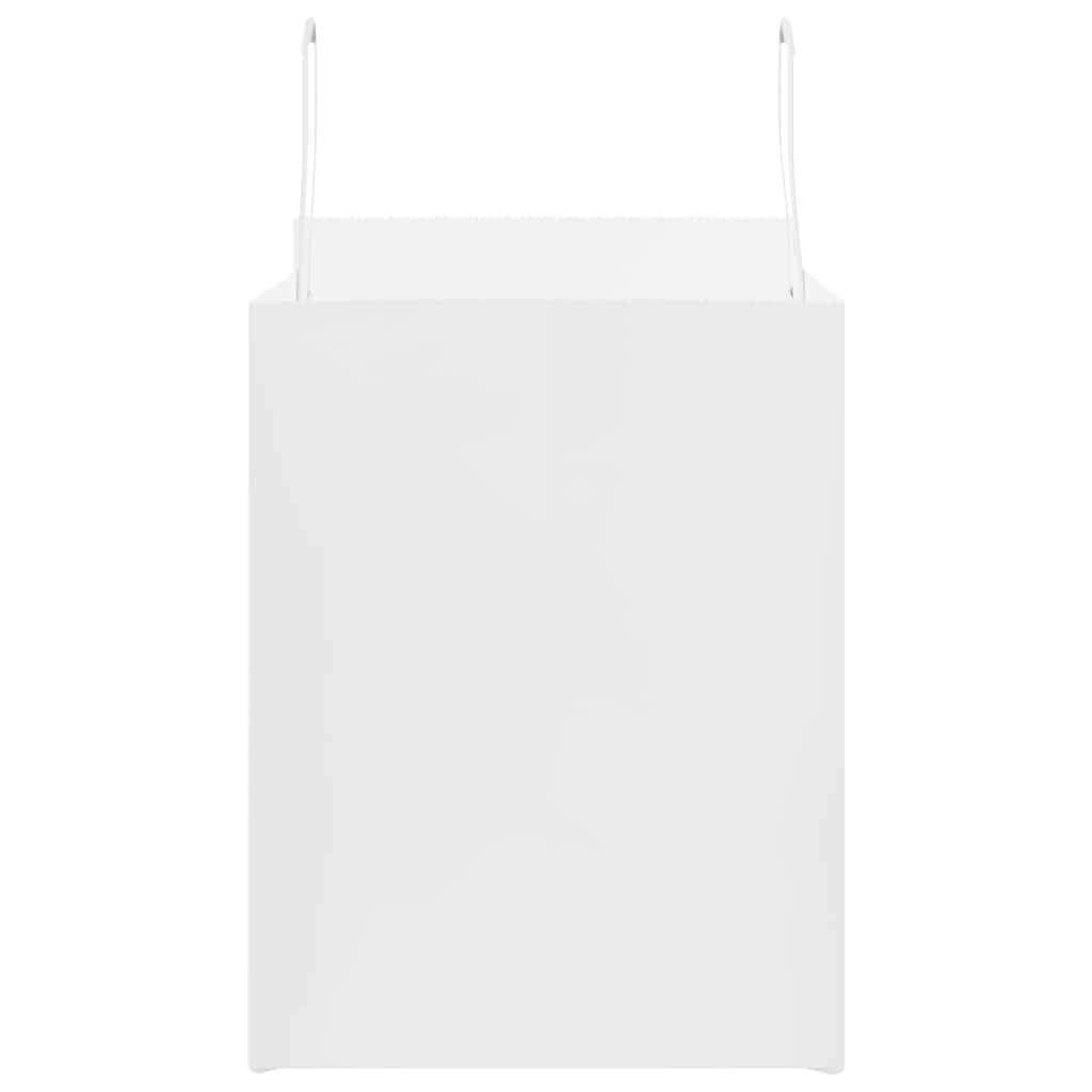 QUAHEAS Bolsas de papel blanco con asas de cuerda de papel, 32 x 22 x 28 cm, 250 unidades, papel de estraza para regalo, fiesta, regalo, embalaje, cumpleaños, boda, Navidad, Pascua
