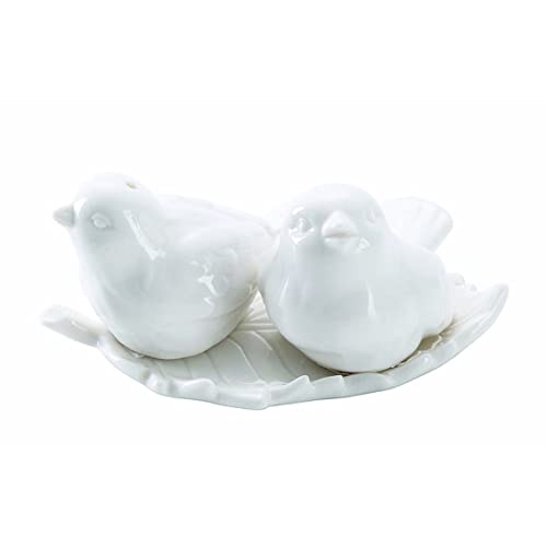 Salt And Pepper Pots,Salt Shaker, Lovebirds in the Window Ceramic Salt & Pepper Shakers Creative Bird Spice Jar Kitchen Tools Gadgets Party Supplies 1pair