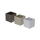 KalaMitica Set 3 Cubos, Macetas Magnéticas, Ø 6 cm, Tonalidad Neutra