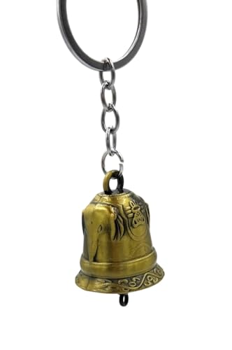 Image of Classic Antique Tibetan Temple Bell Shaped Keyring for Gift Gaurdian bell for Car Bike Bags Metal Key ring Key Chain Bag Charm Gift