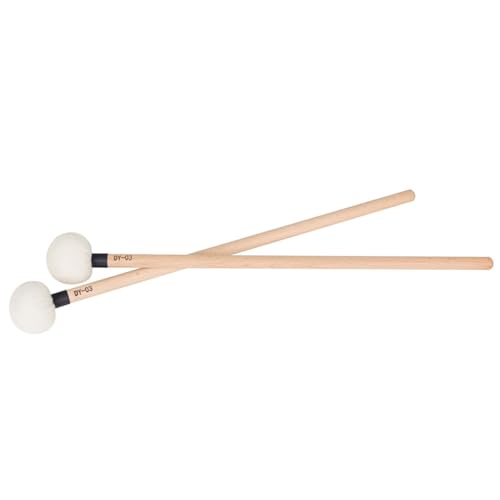 Baguettes de tambour en feutre blanc et bois pour un son de percussion doux