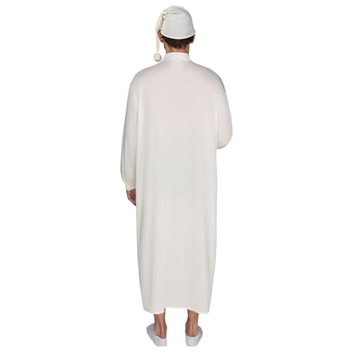 EraSpooky Ensemble pyjama de noël pour hommes vêtements de nuit amusants 4 pièces pour adultes avec chemise de nuit bonnet de nuit bougeoir et lunettes – vue 5
