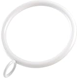 ANJUU 36 Pack 38mm Inner Diameter Metal Curtain Drape Sliding Eyelet Rings White Tone