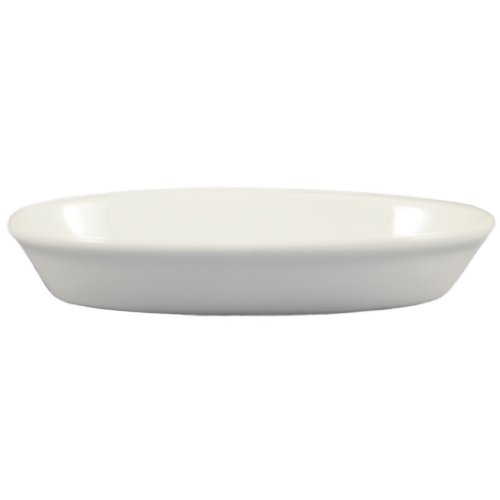 CAC China 8-Ounce Porcelain Oval Baking Dish, 7 by 4-3/4 by 1-1/4-Inch, Super White, Box of 36
