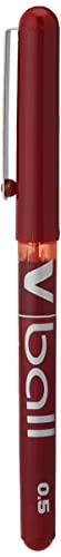 Pilot V-Ball 05 stylo roller rouge anti-bavure à pointe métal 0.5 mm pour corriger sans ratures