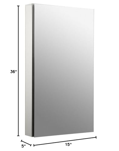 Armario de medicamentos Kohler Catalan con puerta espejada, estantes ajustables, bisagras de 107 grados, marco rectangular, 20" x 36" miniatura 3
