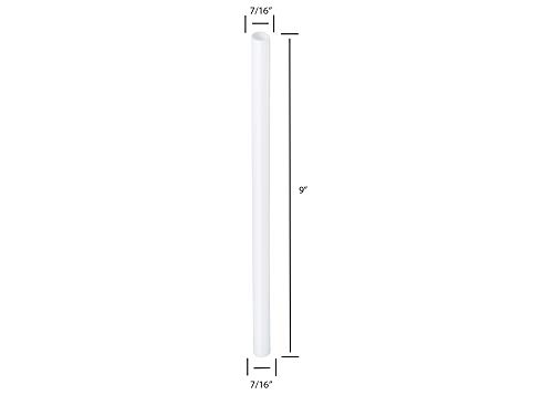 White Jumbo Smoothie Straws, White Disposable Wide-Mouthed Large Milkshake Straws 9'' Inches High / Tall 100 Pack #TOP5