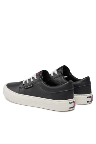 Tommy Jeans Herren Vulcanized Sneaker Skater Derby Schuhe, Schwarz (Black), 45 – Ansicht 4