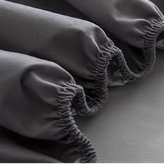 FCLDESHOP Respirant Drap Housse,Drap-Housse en Polyester imperméable brossé de Couleur Unie, protège-Matelas à Poche Extra Profonde pour Chambre à Coucher, Gris, 150 * 190cm(59 X 75x 12inch)