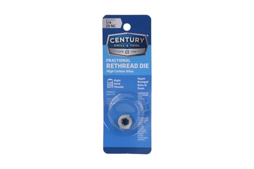 Image of Century Drill & Tool 92900 Fractional Right Hand Rethreading Die, 1 /4-20 NC | 7 /16 inch across flats, external thread cutting, thread restoration