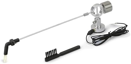 Dynavox Vinyl Record Broom Self Adhesive Aluminium Cleaning Arm with Goat Hair Brushes, Height Adjustable, Includes Needle Brush image 4