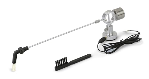 Dynavox Grammofonskiva, självhäftande rengöringsarm av aluminium med gethårborstar, justerbar höjd, inkl. nålborste