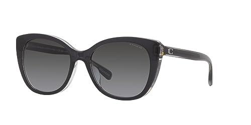 Coach HC8365U Universal Fit Sunglasses, Black/Transparent Grey/Grey Gradient, 55 mm2