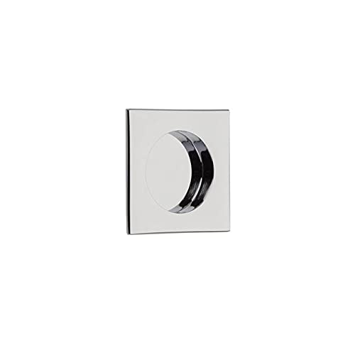 Emtek 2213US26 Square Flush Pull, Bright Chrome