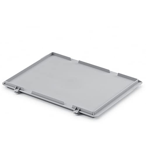 Scharnierdeckel/Verschlussdeckel für Euro-Stapelbox EB-600, 600x400 mm (LxBxH), grau ähnl. RAL7001, aus Polypropylen, lebensmittelecht Cover