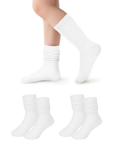 Century Star Kids Slouch Socks Girls Toddler School Uniform Knee High Sock Long Crew Boot Socks Solid