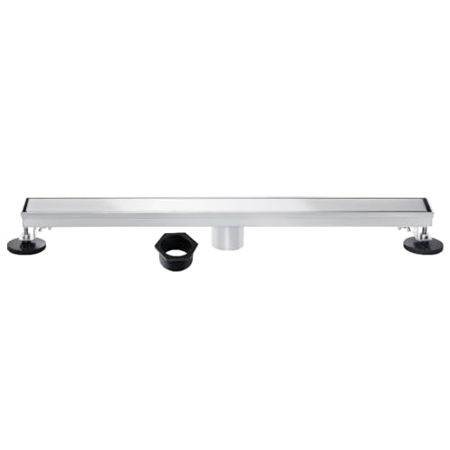 Kingston Brass BSF3221 Watercourse 32" Stainless Steel Linear Shower Drain with Reversible Tile Insert and Flat Grate, Polished Chrome by Kingston Brass - Used condition - US$32.10