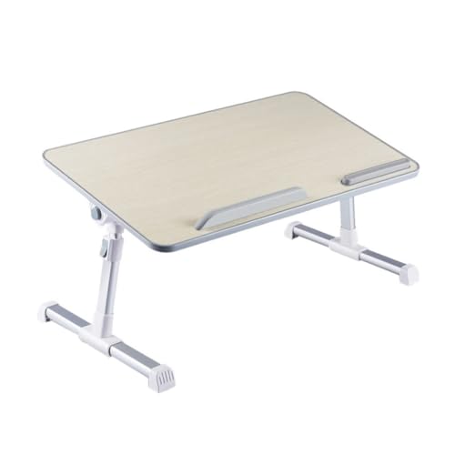 Bureau pliable en bois beige table d'ordinateur ajustable pour télétravail - 2
