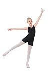 YgneeDom Girls Gymnastics Leotards Kids Dance Unitards Biketards With Shorts 3-12 Years(Black,3-4)