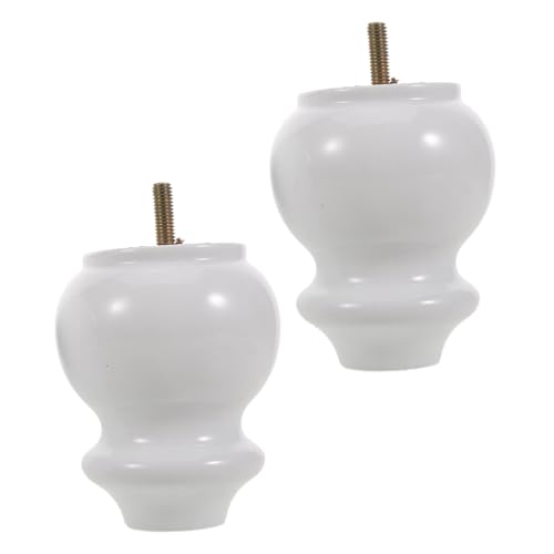 MERRYHAPY 2個 木製 家具 足 木製 脚 家具 交換用 脚 ソファ 交換用 ソファ トランジショナル スタイル 足 ホワ