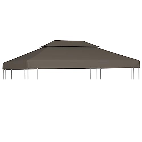 Toile de tonnelle 4x3 m taupe avec cheminée d'aération en polyester imperméable