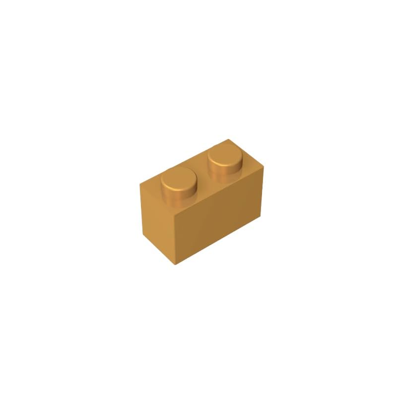 3065 bricks Brick 1x2 Without Bottom Tube 50 Pieces GDS-1545 Compatible with Lego Building Blocks Color:Pearl Gold