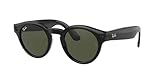 Ray-Ban Stories | Round Smart Glasses, Shiny Black/Green, 48 mm