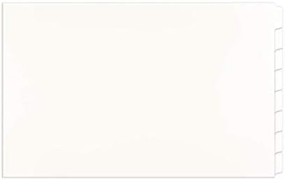 17x11 Inch White 6-Tab Dividers - 48 Pack Heavy Duty Tabbed Index Dividers