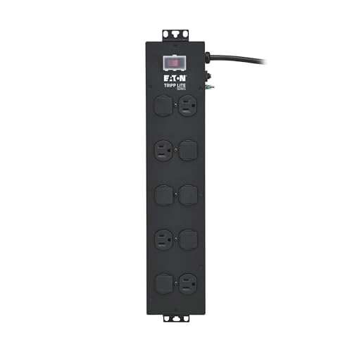 Eaton Tripp Lite Series Regleta de Energía Industrial de 10 Salidas, Metal, Opción para Montaje en Pared o Bajo Escritorio, Cable de Extensión de 15 pies, Interruptor con Cubierta, Negro (UL800CB-15) miniatura 5