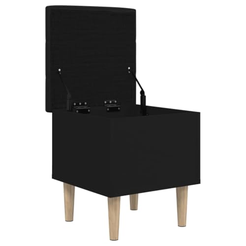 Banc de rangement noir compact en bois pour optimiser les petits espaces
