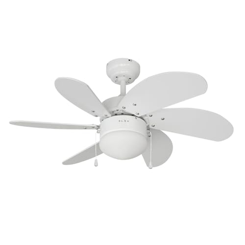 EDM 33985 Ventilador de Techo Modelo Aral 50W, Blanco, 76 cm