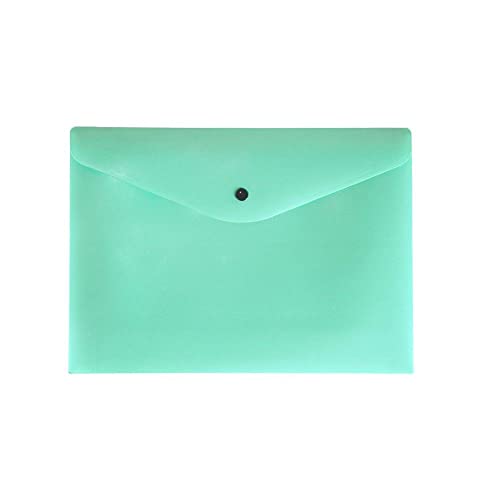 Envelope plástico com botão A4 - Linho Serena - verde pastel - 0012.VP - Dello