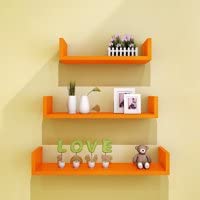 Image of DECORVISTA Wooden Handcrafted Wall Shelf Beautiful Floating Wall Racks Shelves Living & Bed Room Decor U Shaped Set of 3 (Multi) (Orange)