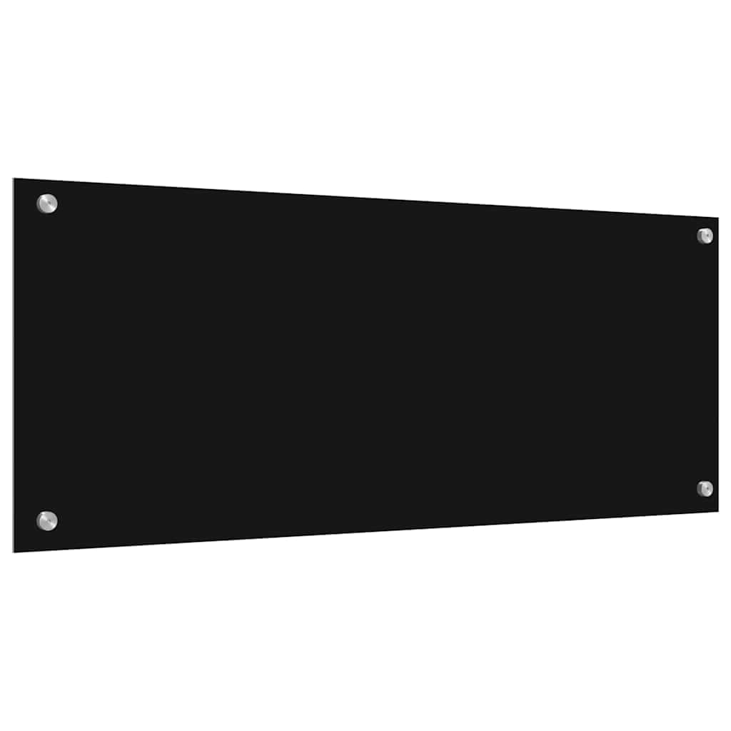 Solivagant Küchenrückwand 2 pcs Schwarz 100 x 40 cm Gehärtetes Glas, Küche Esszimmer,Küchenhelfer -utensilien, 17.8 kg-3415551