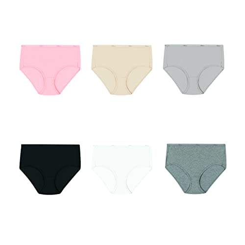 Hanes womens High-waisted Brief Panties, 6-pack, Moisture-wicking Cotton Brief Underwear (Colors May Vary)