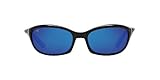 Costa Del Mar Men's Harpoon Polarized Oval Sunglasses, Shiny Black/Grey Blue Mirrored...