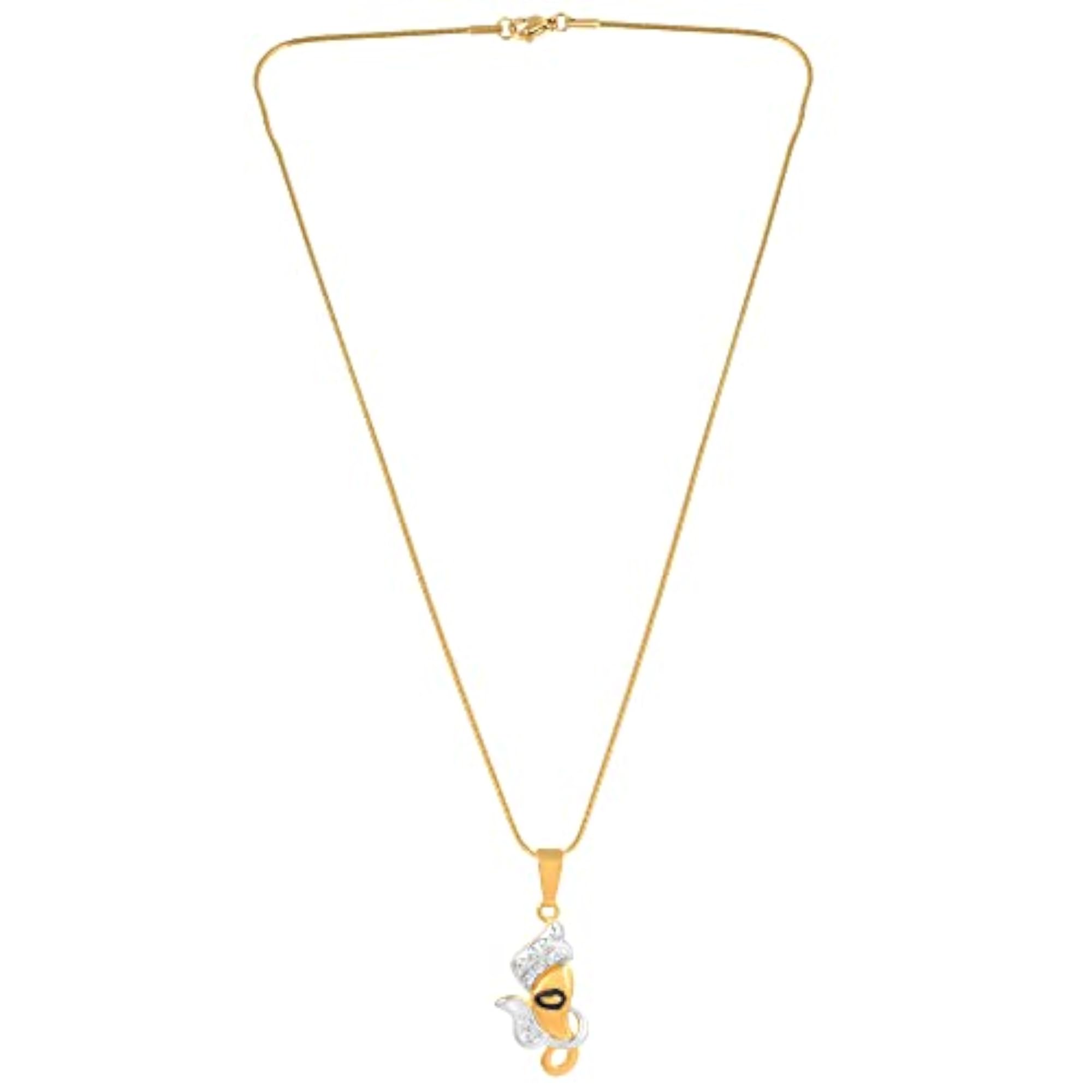 18k Gold Silver Dual Tone Plated Lord Ganesh Locket Pendant