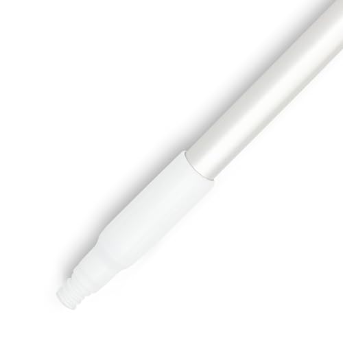 Image of SPARTA Adjustable Aluminum Broomstick, 48 inch Mop and Broom Handle Replacement with Color-Coded System for Environments with Harsh Cleaning Agents, Aluminum, 48 Inches, White, (Pack of 12)