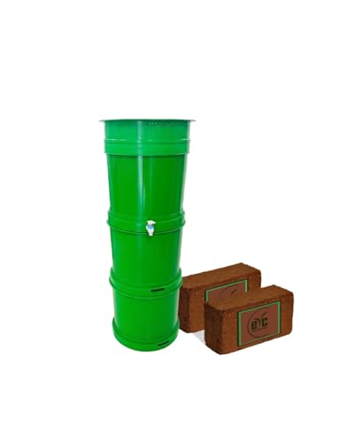 Image of Bio Composting Bin Set with Coco Peat Blocks, Green, 30L Capacity (Green, 3 BIN)