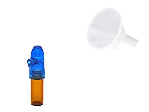 M&M Smartek Set Dosatore E Imbuto Per Snuff – Flaconcino In Vetro E Plastica 67 Mm Con Imbuto – Trasparente