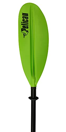 Image of Pelican- Standard Kayak Paddle - Aluminum Shaft and a Durable Polypropylene Blade - 0 /65 Blade Angle - with Drip Ring