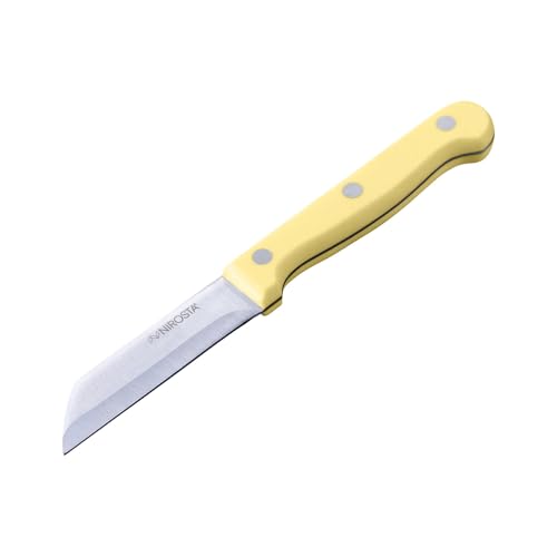 Nirosta Gemüsemesser mit ergonomischem Griff und rostfreier Edelstahlklinge, 18 cm - für Obst und Gemüse, Gelb matt