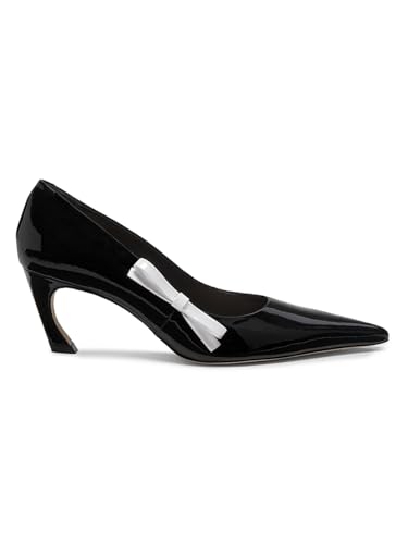 22élevé, 65MM Contrast Bow-Detail Patent Leather Pumps, 39 (9), Black