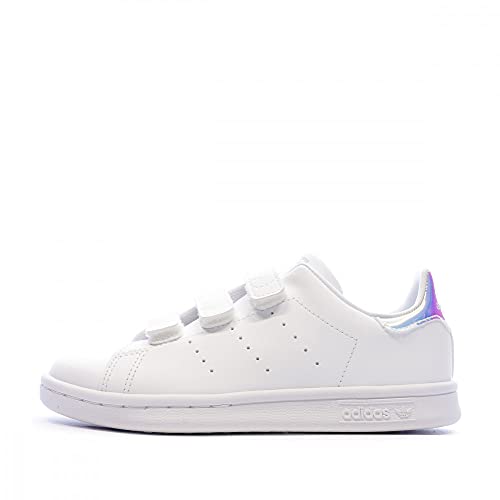 adidas Mixte Enfant Stan Smith CF, Cloud White/Cloud White/Silver Metallic, 33 EU