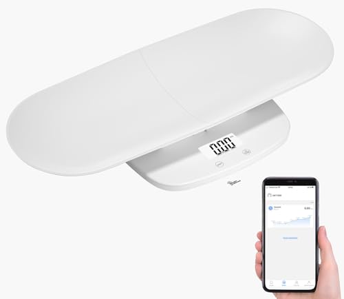 newgen medicals 3in1-Waage: Smarte 3in1-Akku-Baby-, Tier- & Personenwaage,...