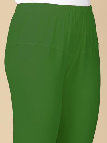 Image of Lux Cozi PYNK Solid Premium Cotton Lycra Churidar Leggings for Women | Regular Fit Elastic Waist Full Length Women Leggings | Free Size