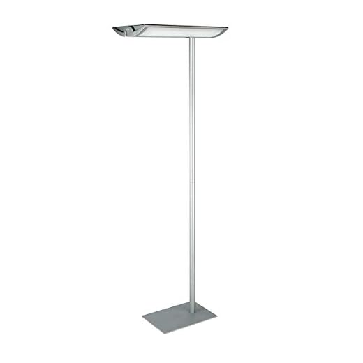 Maul Arbeitsplatz Standleuchte MAULnaos, Höhe 190 cm, 2x 55 Watt, Silber, 2x 4500 Lumen, 8251495