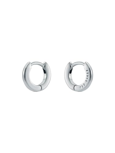 Ted Baker Crisete Logo Hoop Earrings (10mm) For Women (Silver)