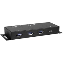 Coolgear Industrial 4 Port USB 3.2 Gen 1 Type-C Power Delivery Hub w/Surge Protection, Variable Voltage Input & Surface Mountable